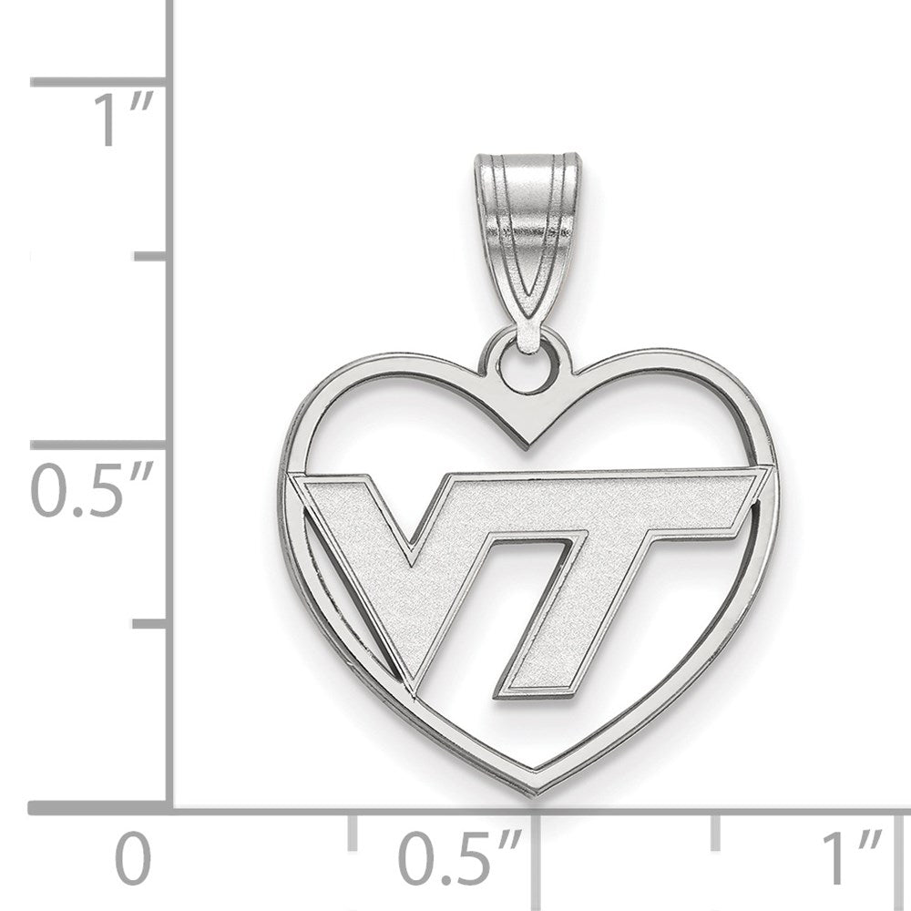 Sterlingsilber Rhodiniert Logoart Virginia Tech V T Herz Anhänger