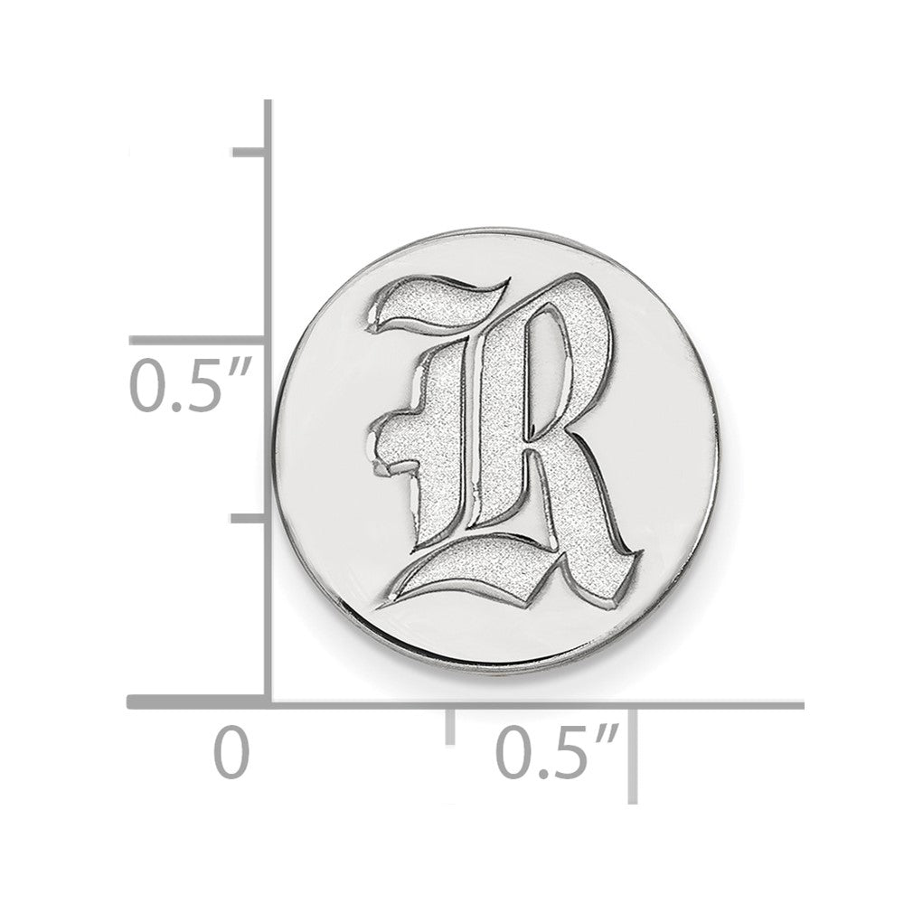 14K Weißgold Logoart Rice University Buchstabe R Anstecknadel
