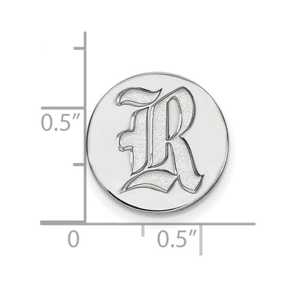 14K Weißgold Logoart Rice University Buchstabe R Anstecknadel