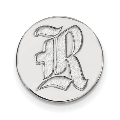 14K Weißgold Logoart Rice University Buchstabe R Anstecknadel