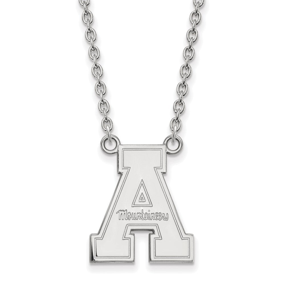 10K Weißgold Logoart Appalachian State University Groß Anhänger 18 Zoll Halskette