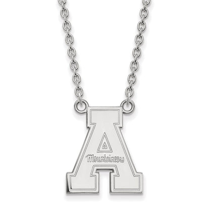 10K Weißgold Logoart Appalachian State University Groß Anhänger 18 Zoll Halskette
