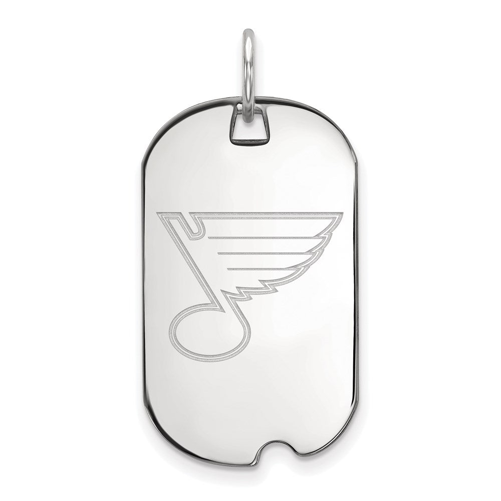 Sterlingsilber Rhodiniert Nhl Logoart St. Louis Blues Klein Erkennungsmarke Anhänger