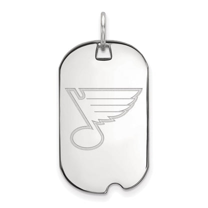 Sterlingsilber Rhodiniert Nhl Logoart St. Louis Blues Klein Erkennungsmarke Anhänger