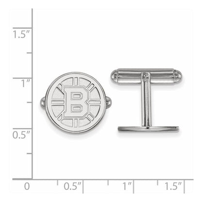 Sterlingsilber Rhodiniert Nhl Logoart Boston Bruins Manschette Knöpfe