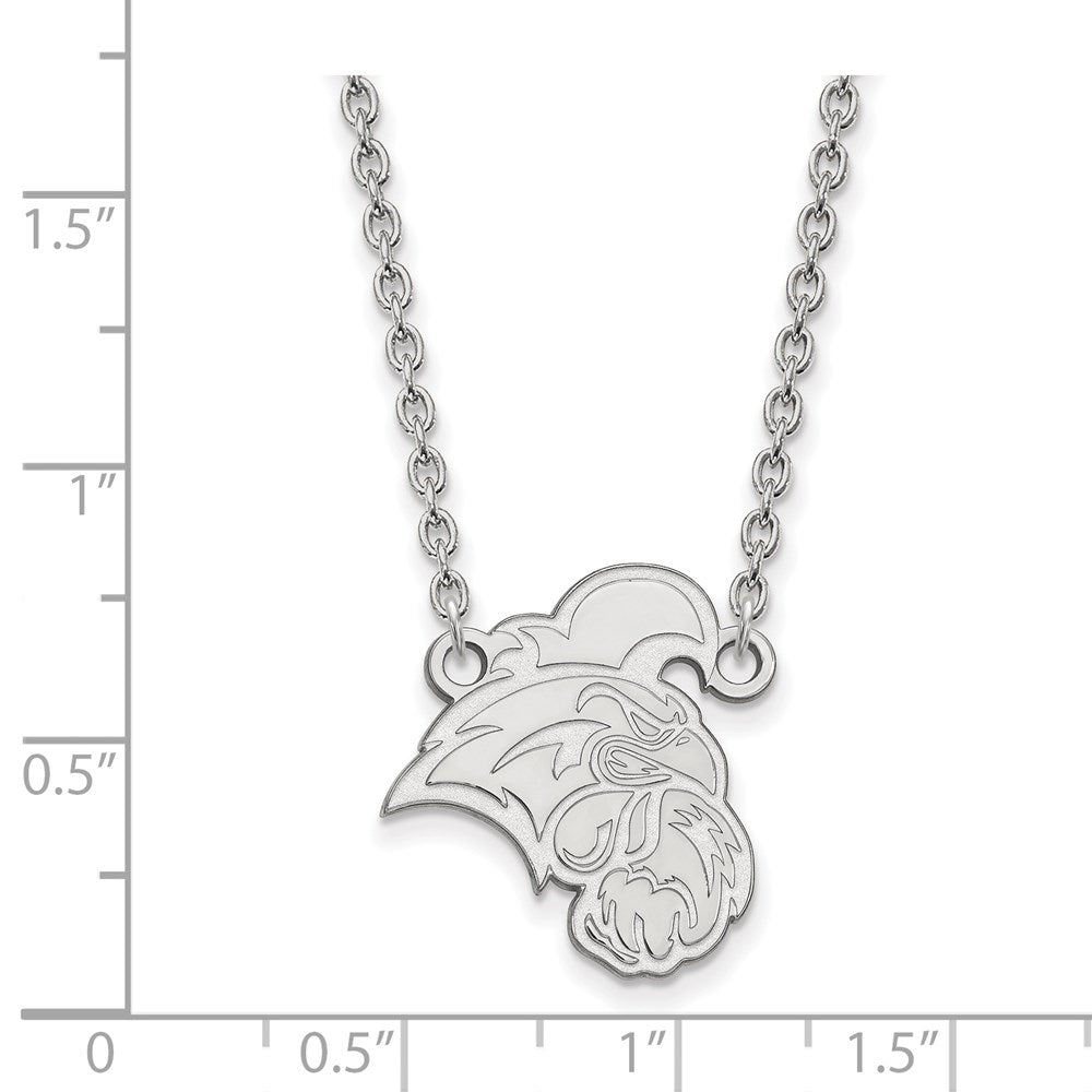 Sterlingsilber Rhodiniert Logoart Coastal Carolina University Chanticleer Groß Anhänger 18 Zoll Halskette
