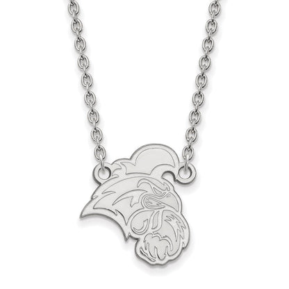 Sterlingsilber Rhodiniert Logoart Coastal Carolina University Chanticleer Groß Anhänger 18 Zoll Halskette