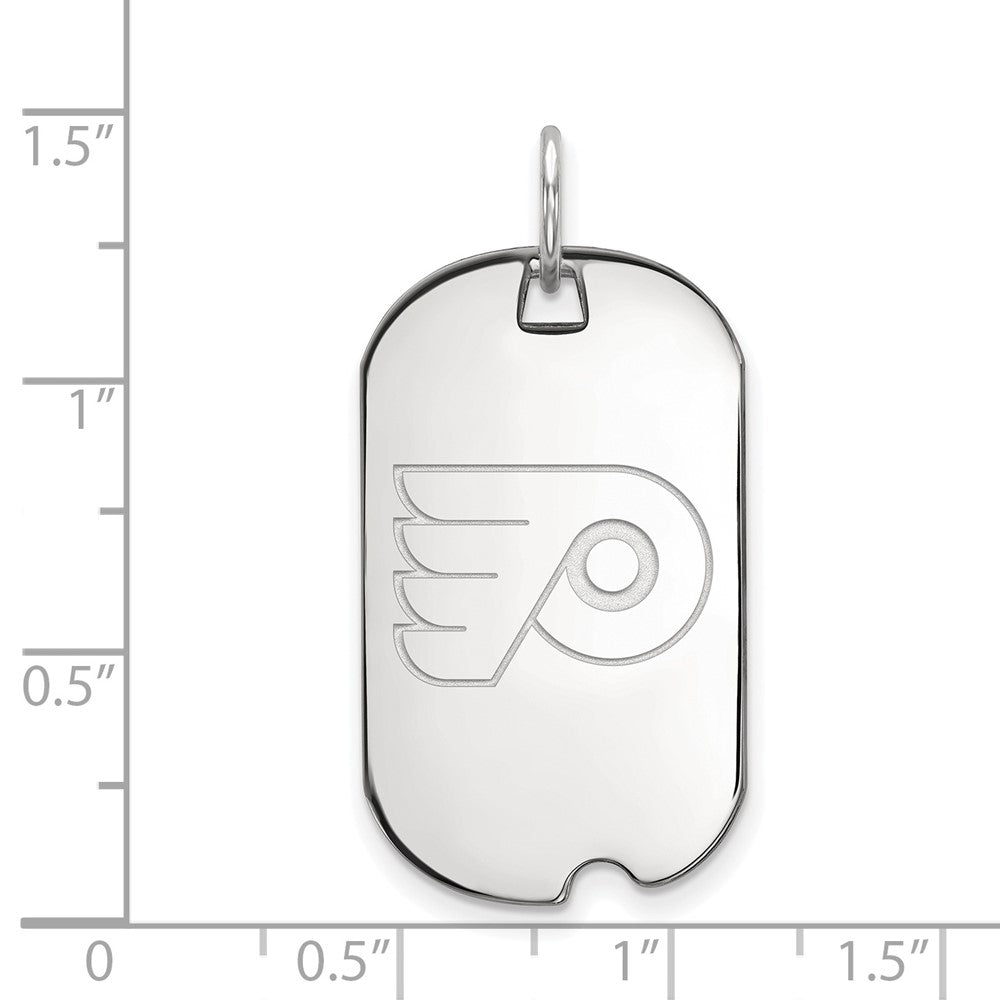 Sterlingsilber Rhodiniert Nhl Logoart Philadelphia Flyers Klein Erkennungsmarke Anhänger