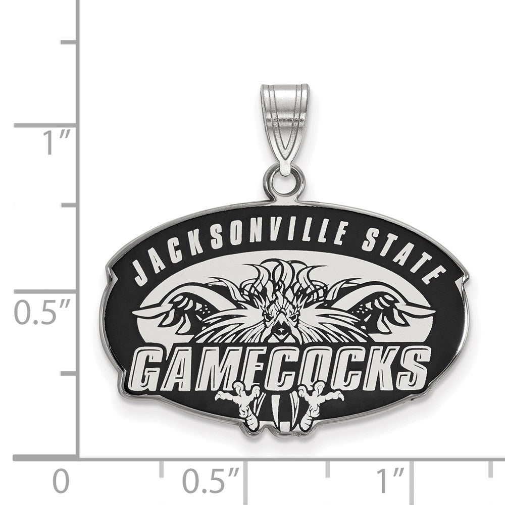 Sterlingsilber Rhodiniert Logoart Jacksonville State University Groß Emailliert Anhänger