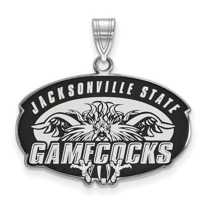 Sterlingsilber Rhodiniert Logoart Jacksonville State University Groß Emailliert Anhänger