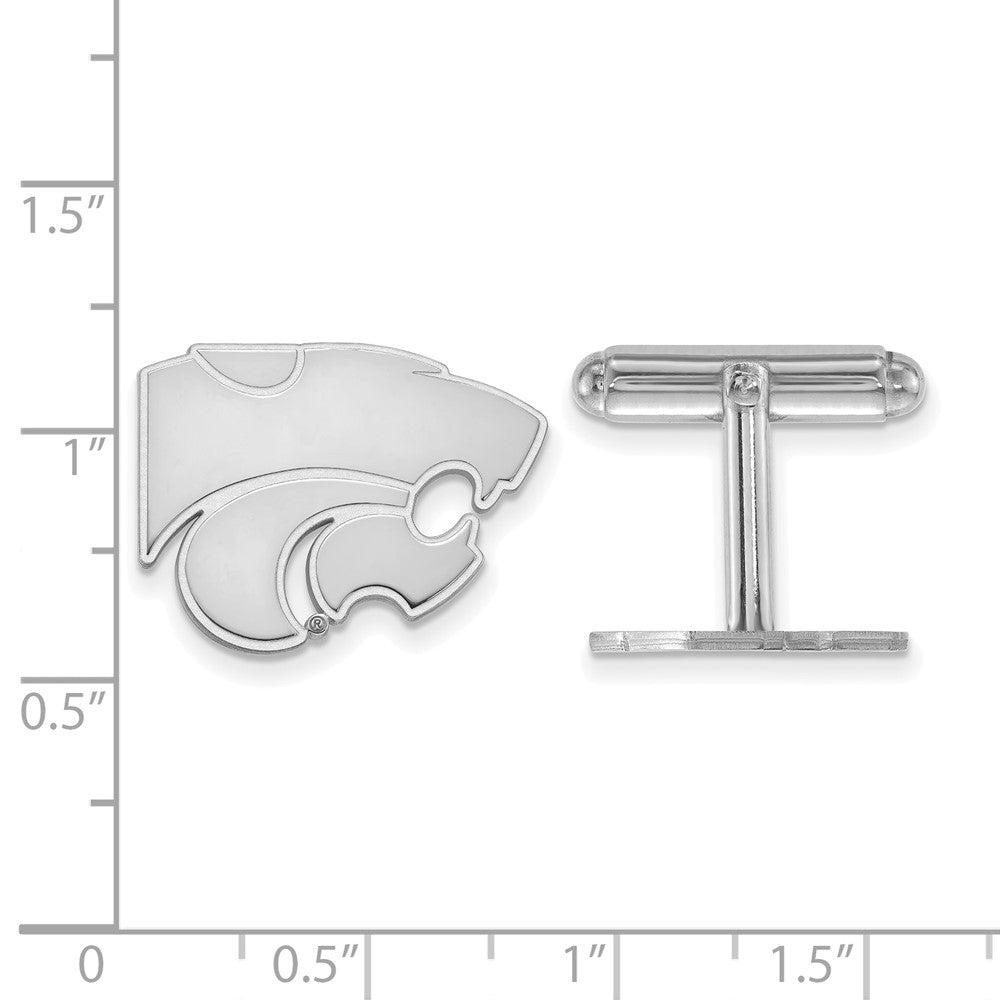 Sterlingsilber Rhodiniert Logoart Kansas State University Manschette Knöpfe