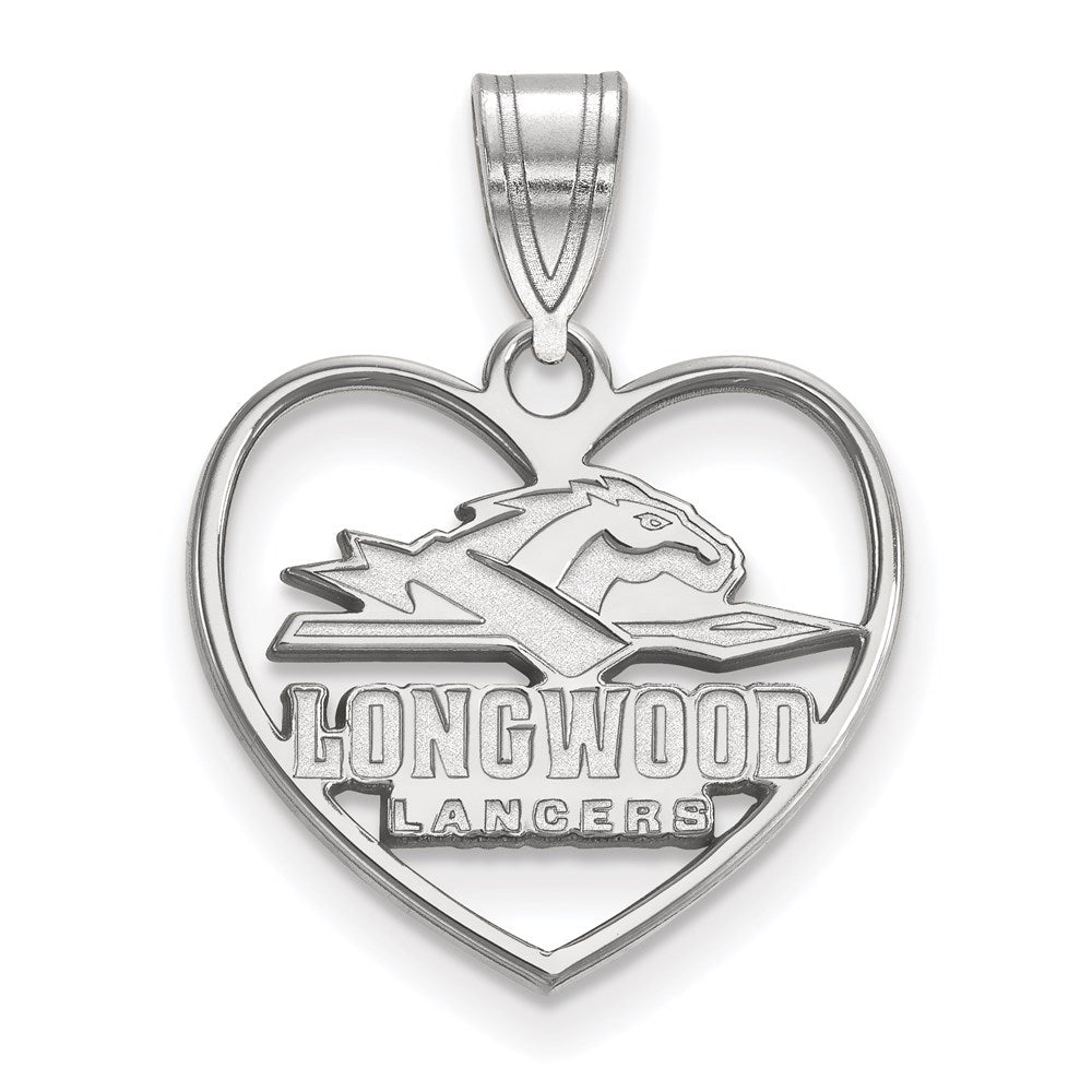 Sterlingsilber Rhodiniert Logoart Longwood University Lancers Herz Anhänger