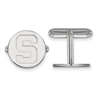 Sterlingsilber Rhodiniert Logoart Michigan State University Manschette Knöpfe