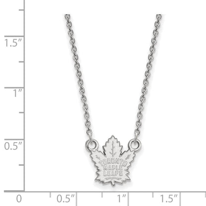 10K Weißgold Nhl Logoart Toronto Maple Leafs Klein Anhänger 18 Zoll Halskette