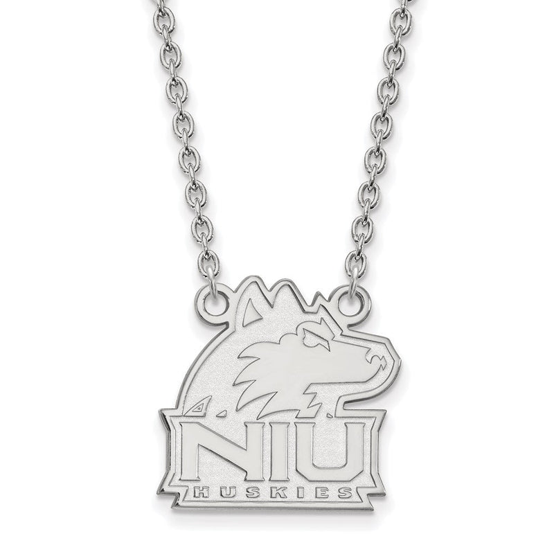 Sterlingsilber Rhodiniert Logoart Northern Illinois University N I U Huskies Mittel Anhänger 18 Zoll Halskette