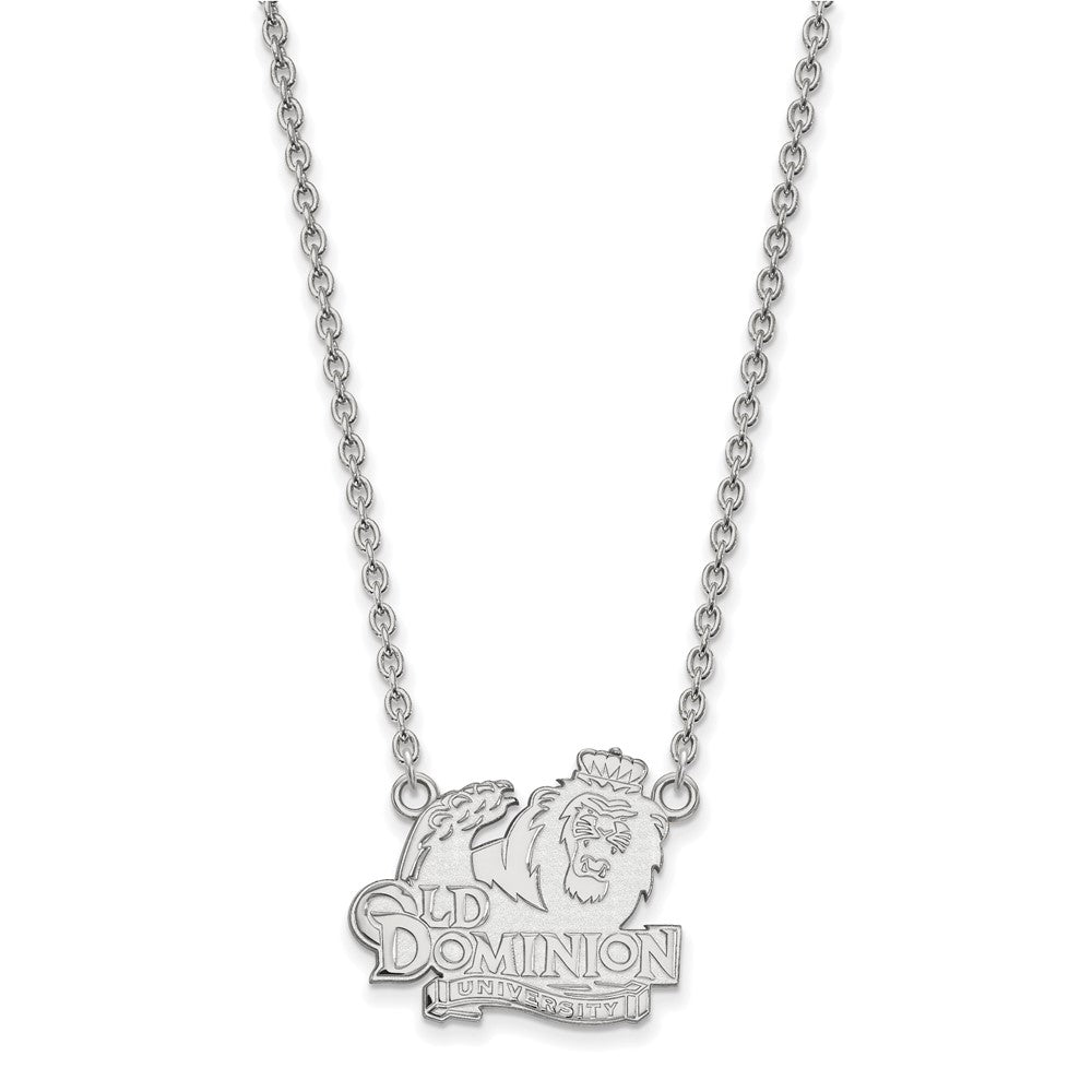 Sterlingsilber Rhodiniert Logoart Old Dominion University Groß Anhänger 18 Zoll Halskette