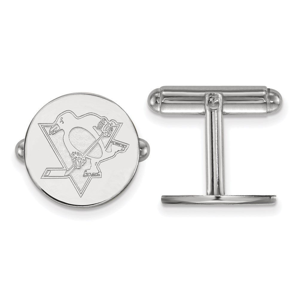 Sterlingsilber Rhodiniert Nhl Logoart Pittsburgh Penguins Manschette Knöpfe