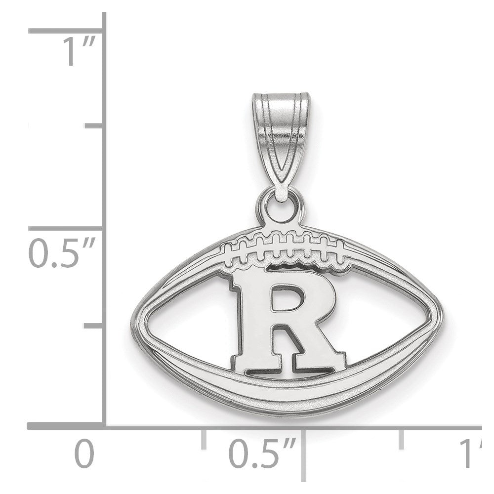 Sterlingsilber Rhodiniert Logoart Rutgers University Buchstabe R Football Anhänger