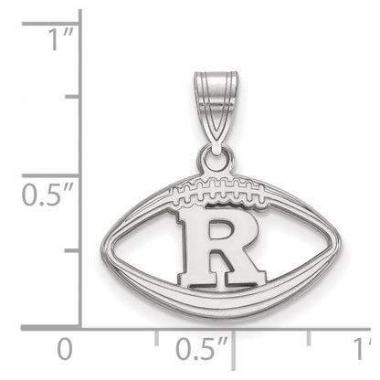 Sterlingsilber Rhodiniert Logoart Rutgers University Buchstabe R Football Anhänger