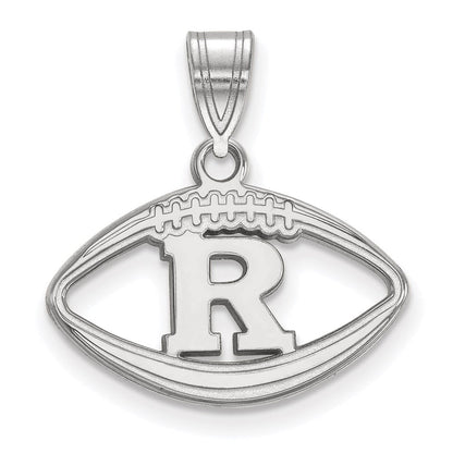 Sterlingsilber Rhodiniert Logoart Rutgers University Buchstabe R Football Anhänger