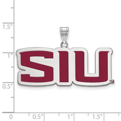 Sterlingsilber Rhodiniert Logoart Southern Illinois University S I U Groß Emailliert Anhänger