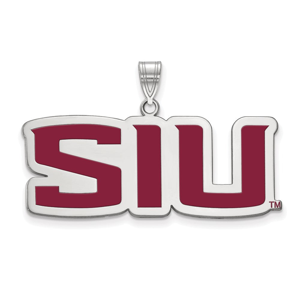 Sterlingsilber Rhodiniert Logoart Southern Illinois University S I U Groß Emailliert Anhänger