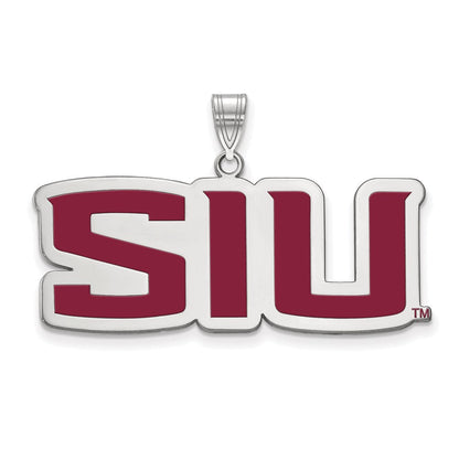 Sterlingsilber Rhodiniert Logoart Southern Illinois University S I U Groß Emailliert Anhänger