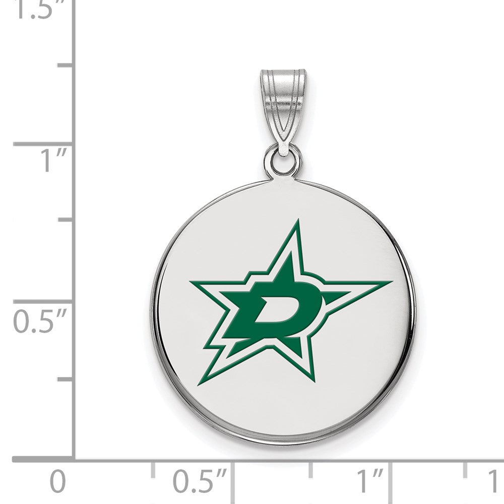 Sterlingsilber Rhodiniert Nhl Logoart Dallas Sterne Groß Emailliert Plättchen Anhänger