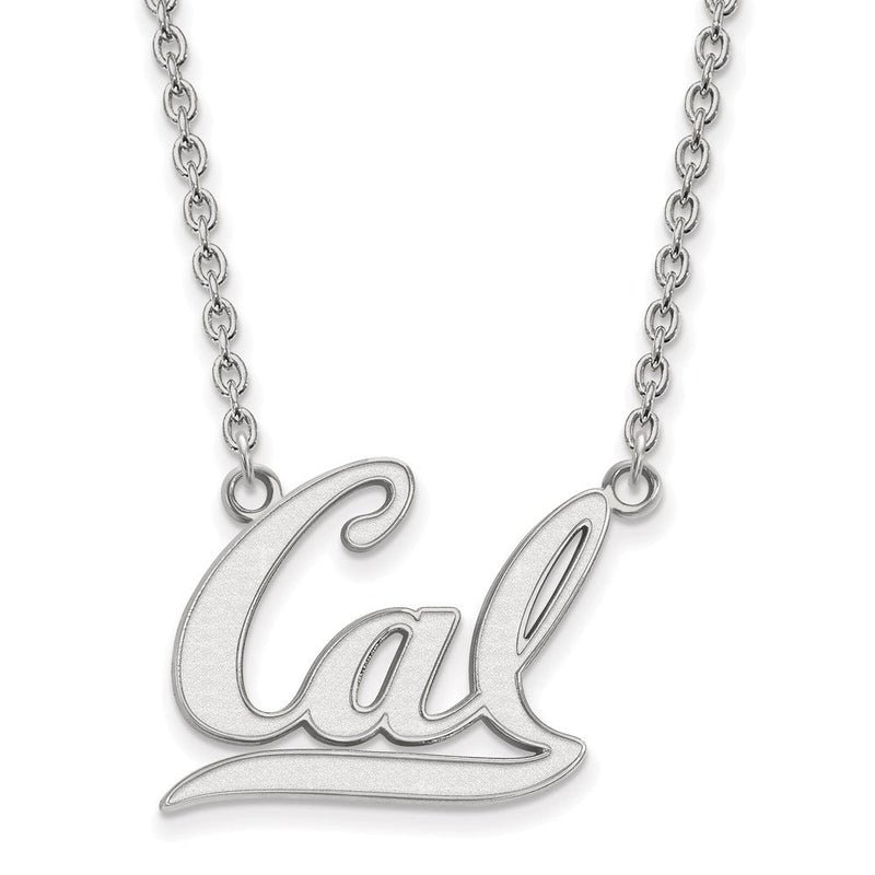 10K Weißgold Logoart University Of California Berkeley Groß Anhänger 18 Zoll Halskette