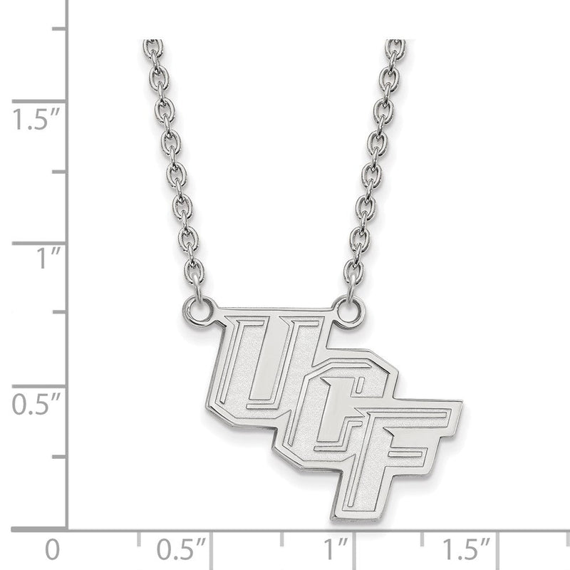 10K Weißgold Logoart University Of Central Florida U C F Groß Anhänger 18 Zoll Halskette