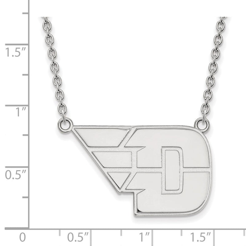 10K Weißgold Logoart University Of Dayton Groß Anhänger 18 Zoll Halskette