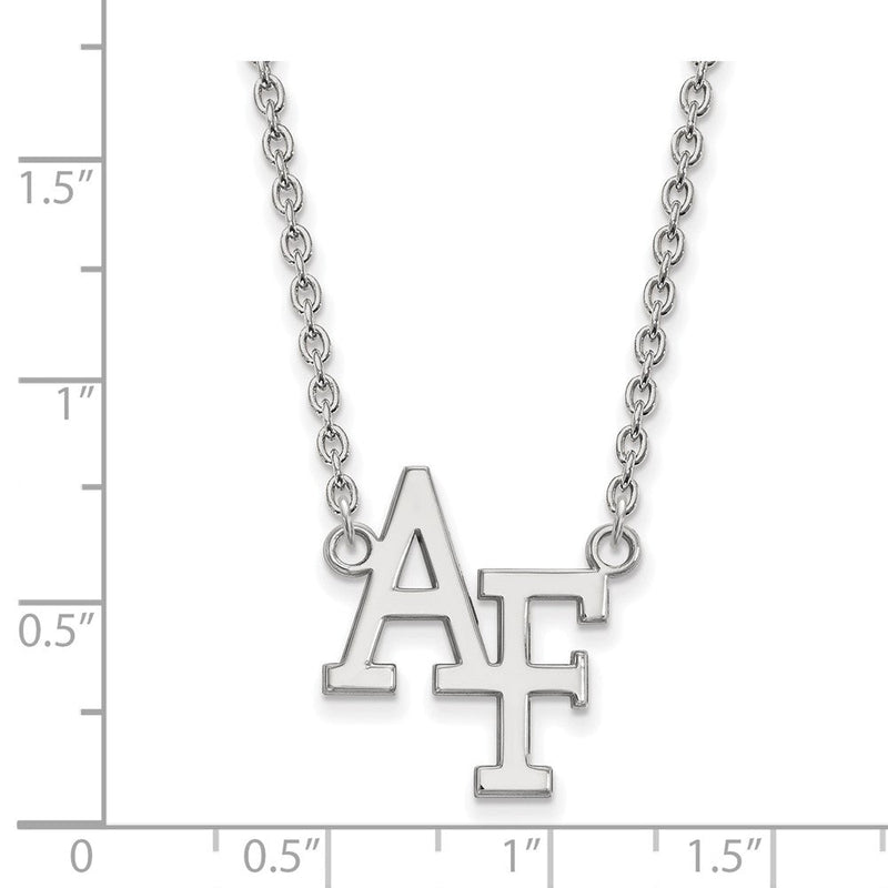 Sterlingsilber Rhodiniert Logoart Vereinigt Staaten Luft Kraft Akademie A F Groß Anhänger 18 Zoll Halskette