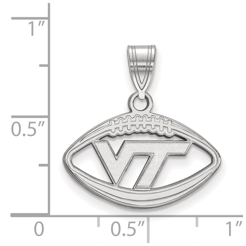 Sterlingsilber Rhodiniert Logoart Virginia Tech V T Football Anhänger