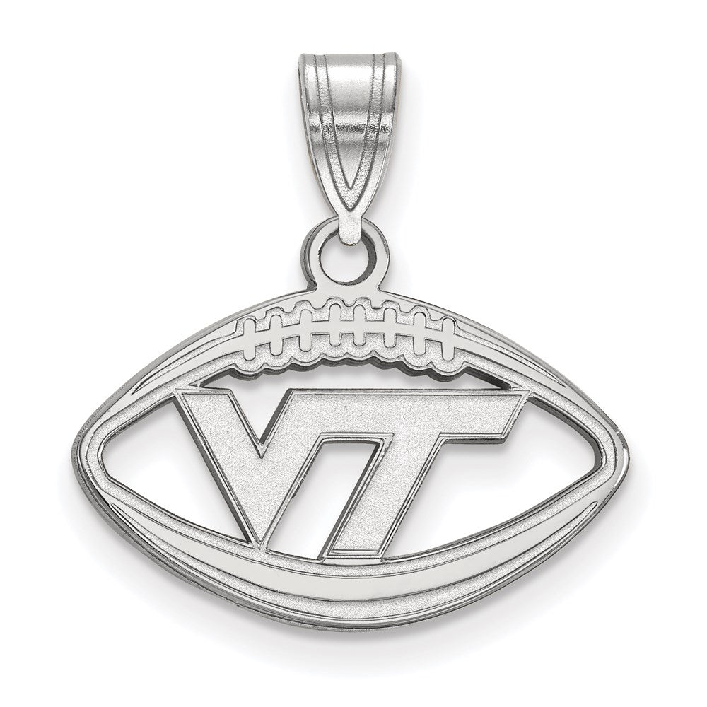 Sterlingsilber Rhodiniert Logoart Virginia Tech V T Football Anhänger