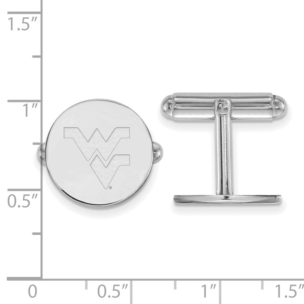Sterlingsilber Rhodiniert Logoart West Virginia University Manschette Knöpfe