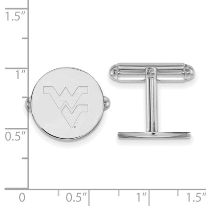 Sterlingsilber Rhodiniert Logoart West Virginia University Manschette Knöpfe