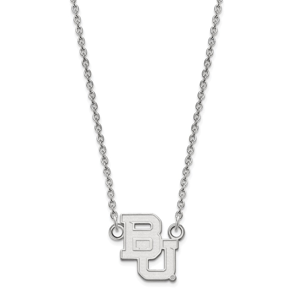 Sterlingsilber Rhodiniert Logoart Baylor University Bears Klein Anhänger 18 Zoll Halskette