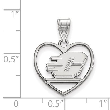 Sterlingsilber Rhodiniert Logoart Central Michigan University Buchstabe C Herz Anhänger