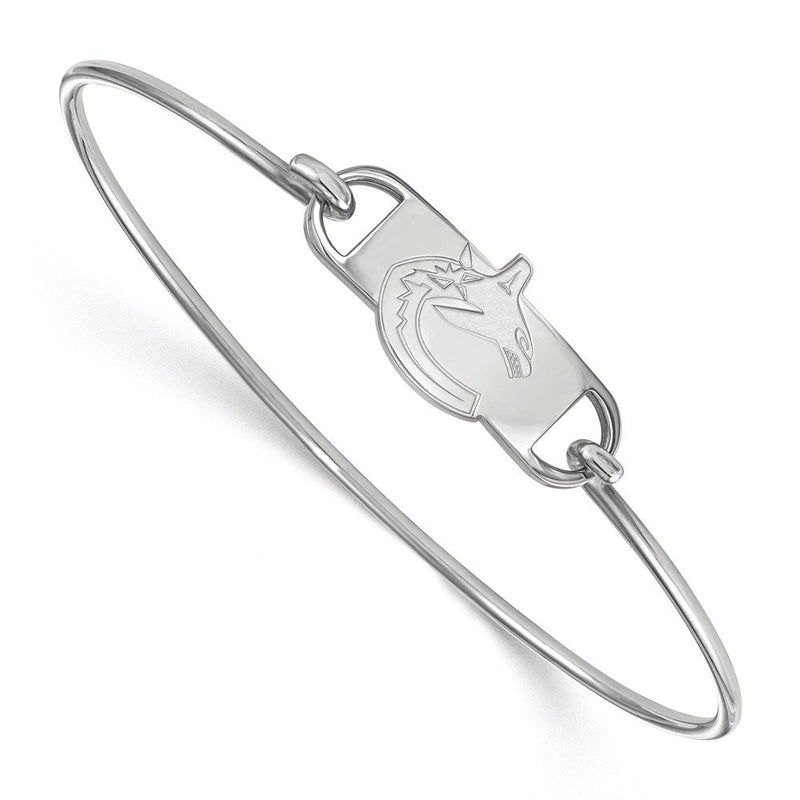 Sterlingsilber Rhodiniert Nhl Logoart Vancouver Canucks Klein Mittig 7 Zoll Draht Armreif