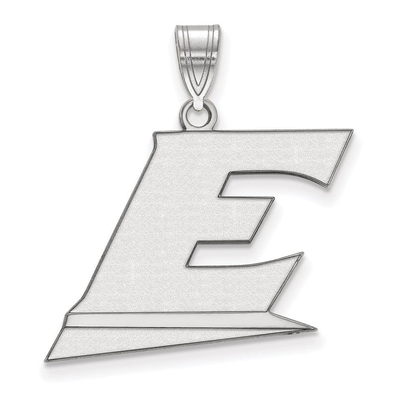 14K Weißgold Logoart Eastern Kentucky University Buchstabe E Groß Anhänger
