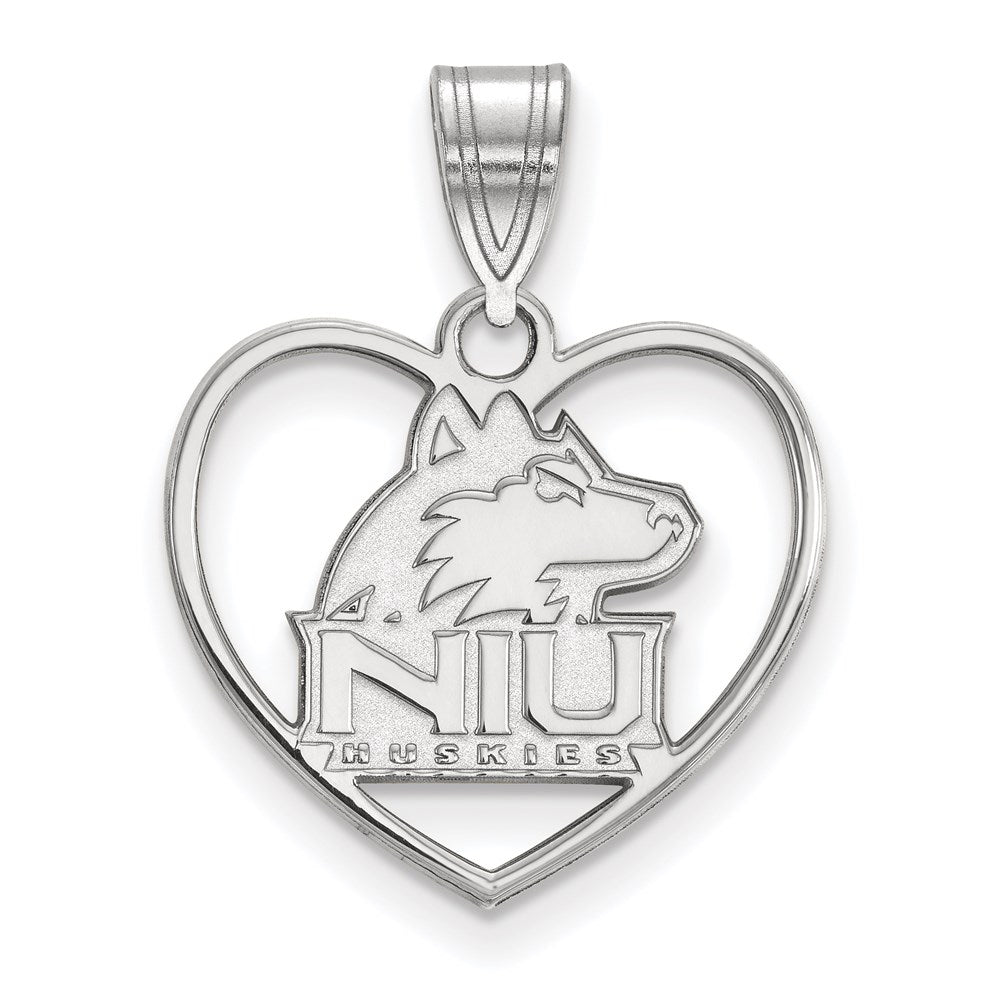 Sterlingsilber Rhodiniert Logoart Northern Illinois University N I U Huskies Herz Anhänger
