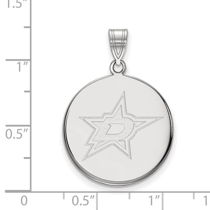 Sterlingsilber Rhodiniert Nhl Logoart Dallas Sterne Groß Plättchen Anhänger