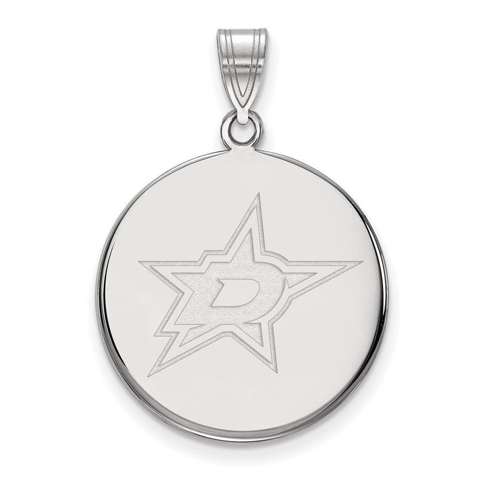 Sterlingsilber Rhodiniert Nhl Logoart Dallas Sterne Groß Plättchen Anhänger