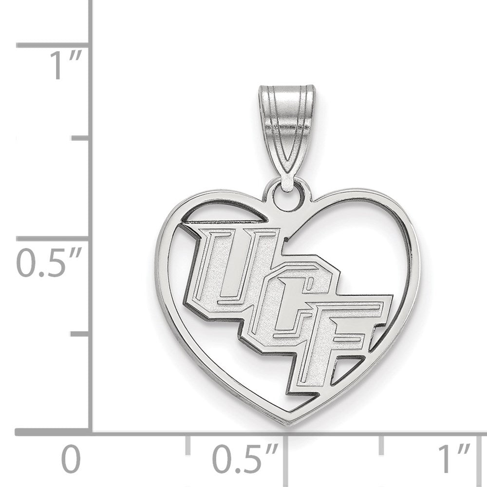Sterlingsilber Rhodiniert Logoart University Of Central Florida U C F Herz Anhänger