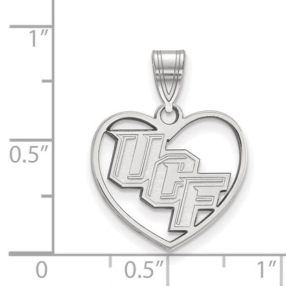 Sterlingsilber Rhodiniert Logoart University Of Central Florida U C F Herz Anhänger