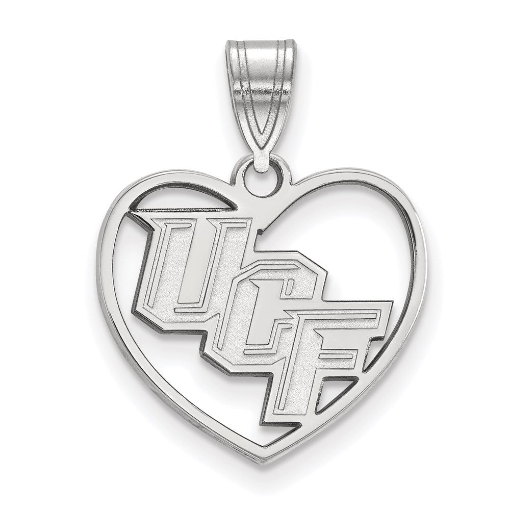 Sterlingsilber Rhodiniert Logoart University Of Central Florida U C F Herz Anhänger