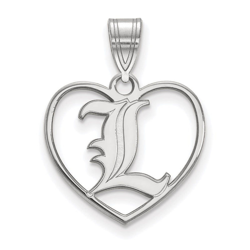 Sterlingsilber Rhodiniert Logoart University Of Louisville Buchstabe L Herz Anhänger