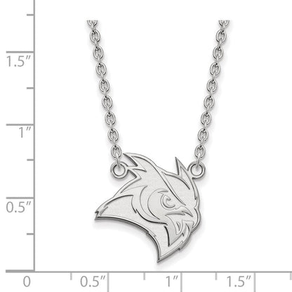 10K Weißgold Logoart Rice University Eule Groß Anhänger 18 Zoll Halskette