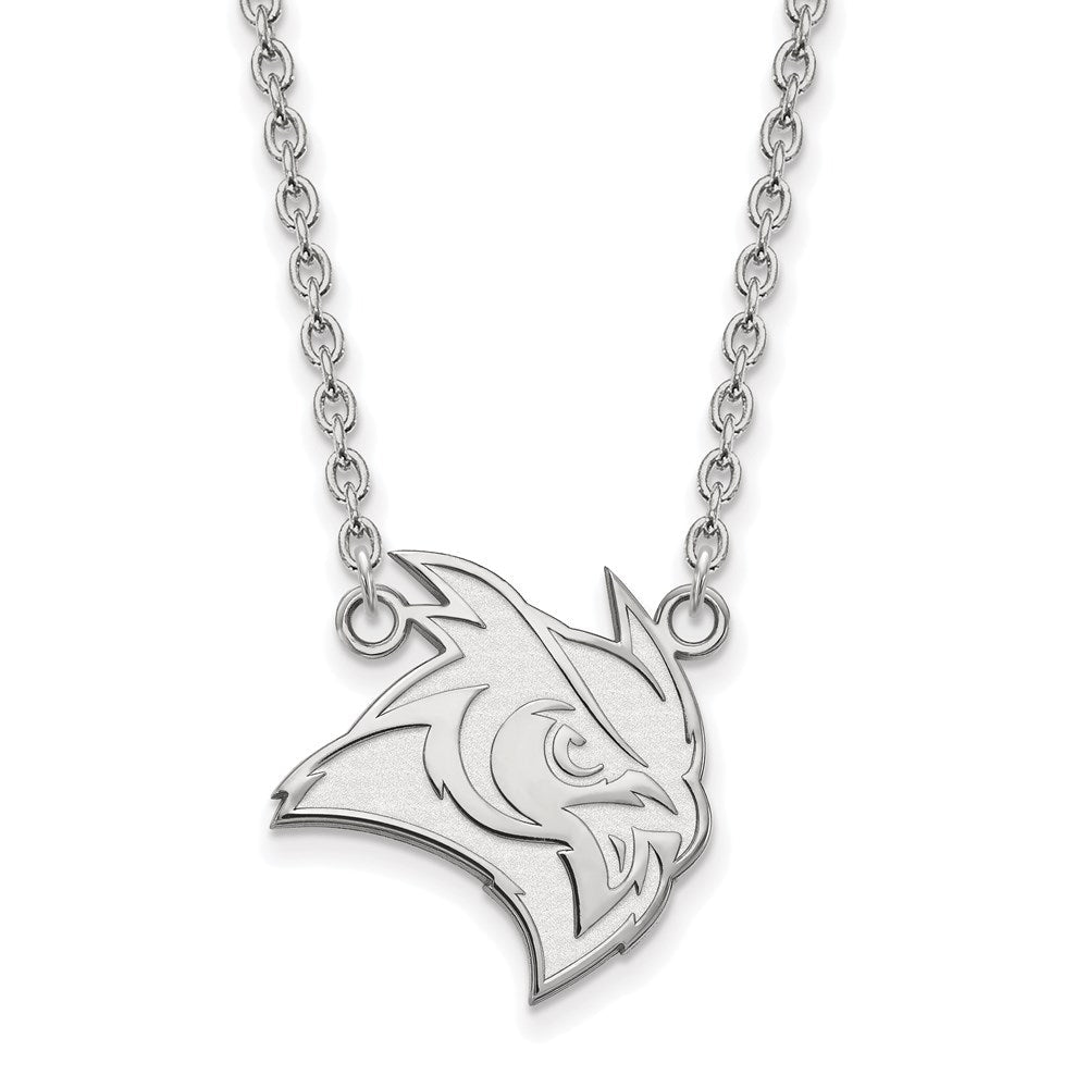 10K Weißgold Logoart Rice University Eule Groß Anhänger 18 Zoll Halskette
