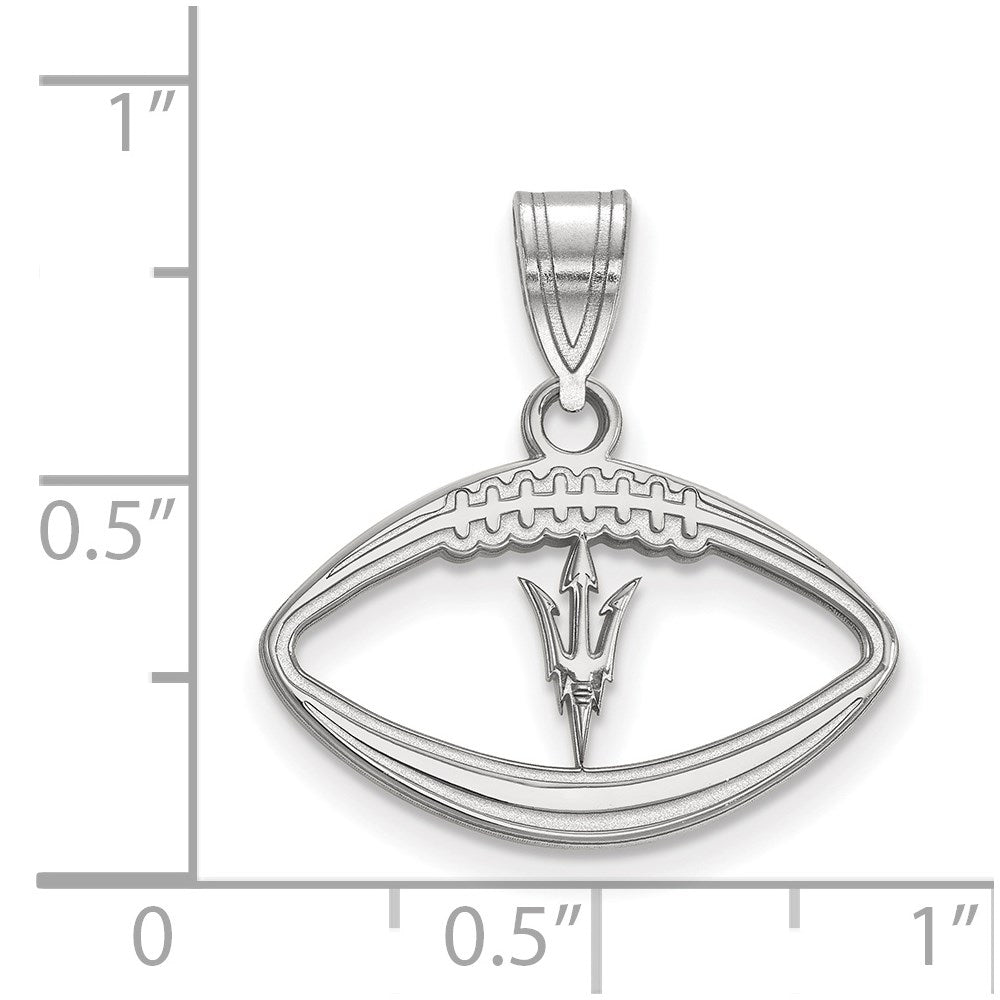 Sterlingsilber Rhodiniert Logoart Arizona State University Pitchfork in Football Anhänger